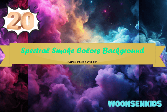 Beautiful Spectral Smoke Colors Background Watercolor Png Kdp Digital Paper