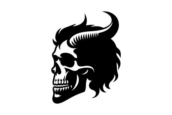 Black Devil Skull Head Illustration: Practical Applications for Bold Visual Branding