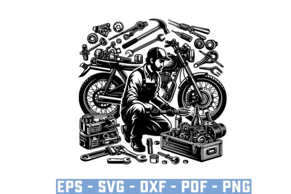 Crafting Authentic Garage Aesthetics with Vintage Moto Mechanic SVG Vector Files
