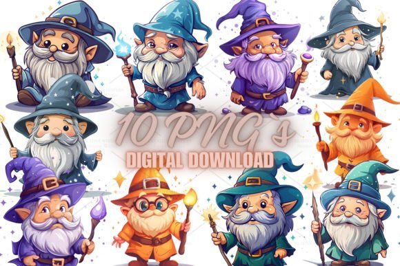 Cute Gnome Magical Clipart PNG 5S-37 Guide