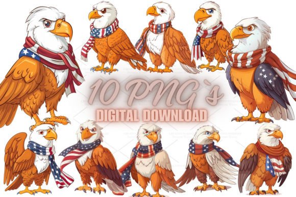 Eagle US Flag Clipart PNG 5S-15: Design Guide