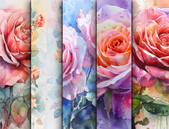 Elevating Design with a Watercolor Rose Flowers Background