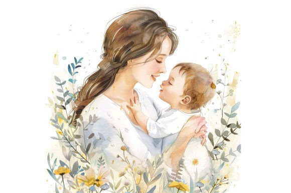 Elevating Design with Watercolor Mother s Day Clipart PNG