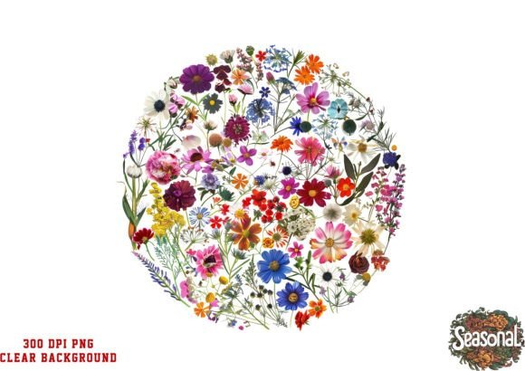 Elevating Digital and Print Design with Watercolor Wild Flower Clipart