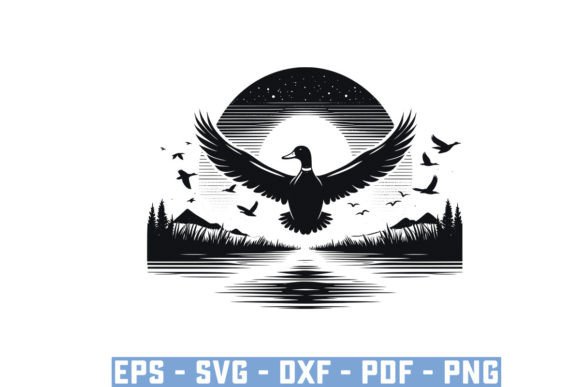 Flying Mallard Duck Silhouette Files SVG Guide