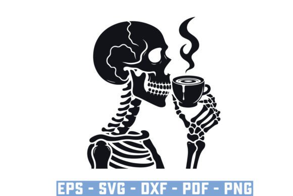 Funny Coffee Drinking Skeleton Skull Svg: A Guide to Macabre Caffeine Crafts