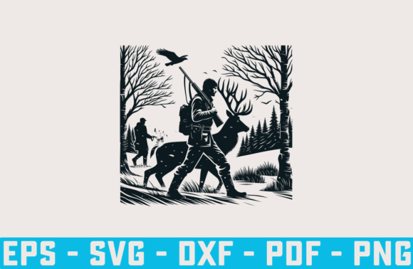 Funny Dad Winter Hunting Silhouette File Guide