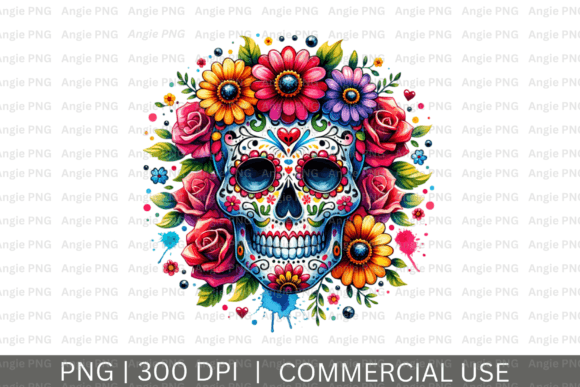 Integrating Day of the Dead Sugar Skull PNG Clipart into Professional and Educational Design Projects