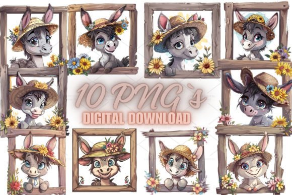 Integrating Donkey Frame Clipart, PNG 5S-2 into Professional and Educational Visual Workflows