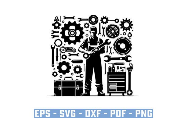 Mechanic Tools Cut Files for Silhouette Design