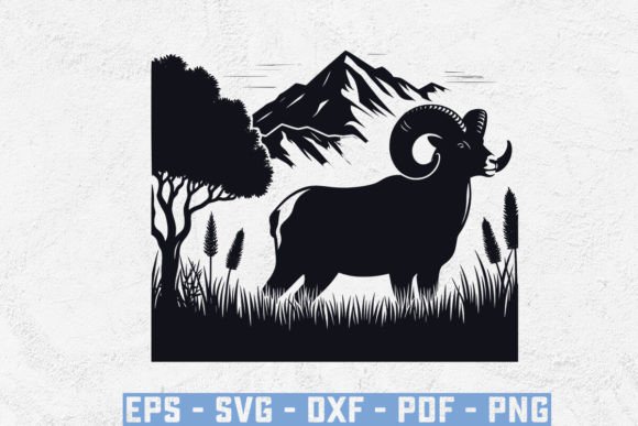 Mountain Big Horn Sheep Silhouette SVG: Elevating Outdoor Design and Digital Craft