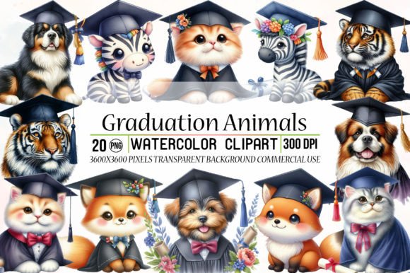 Strategic Applications of Graduation Animals Sublimation Clipart for Creative Businesses