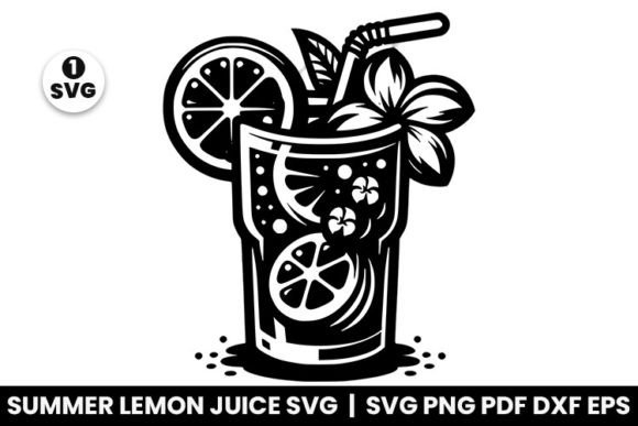 Summer Lemon Juice Glass SVG Element PNG: Creative Applications for Seasonal Design