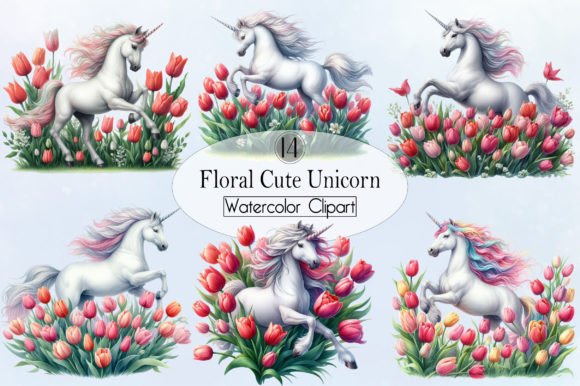 The Strategic Value of Watercolor Floral Cute Unicorn Clipart in Modern Digital Design