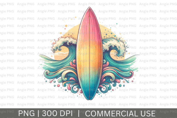 Vintage Pastel Surfboard PNG Clipart Design Guide