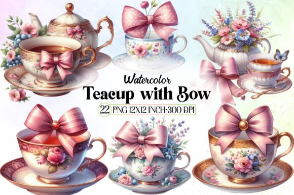 Watercolor Teacup with Bow Clipart: A Guide to Whimsical Digital Design